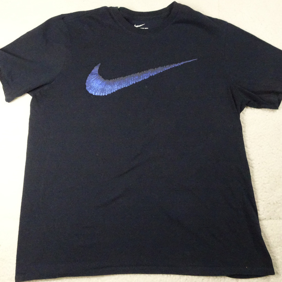 blue black nike shirt